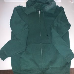 Forest green zip up hoodie